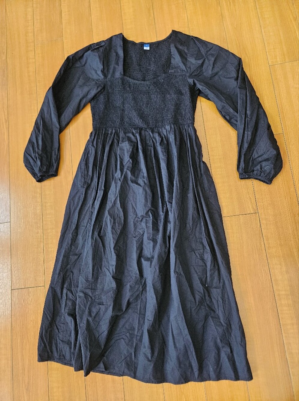 NEVER WORN Old Navy Black Smocked Square-Neck Midi Dress Sz Size L - Picture 13 of 13
